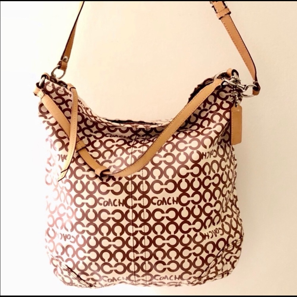 ⭐️COACH⭐️ XL Coated Canvas Leather Tote like new
